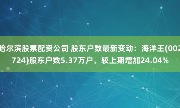 哈尔滨股票配资公司 股东户数最新变动：海洋王(002724)股东户数5.37万户，较上期增加24.04%